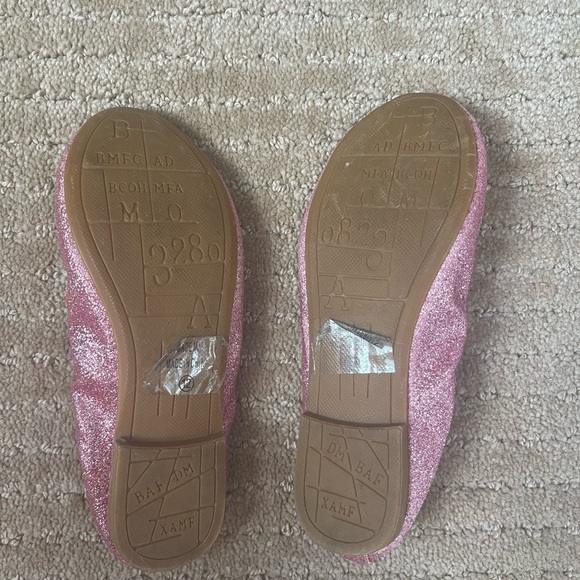 Girls pink glitter ballet flats, size 12 little kid - Picture 2 of 2